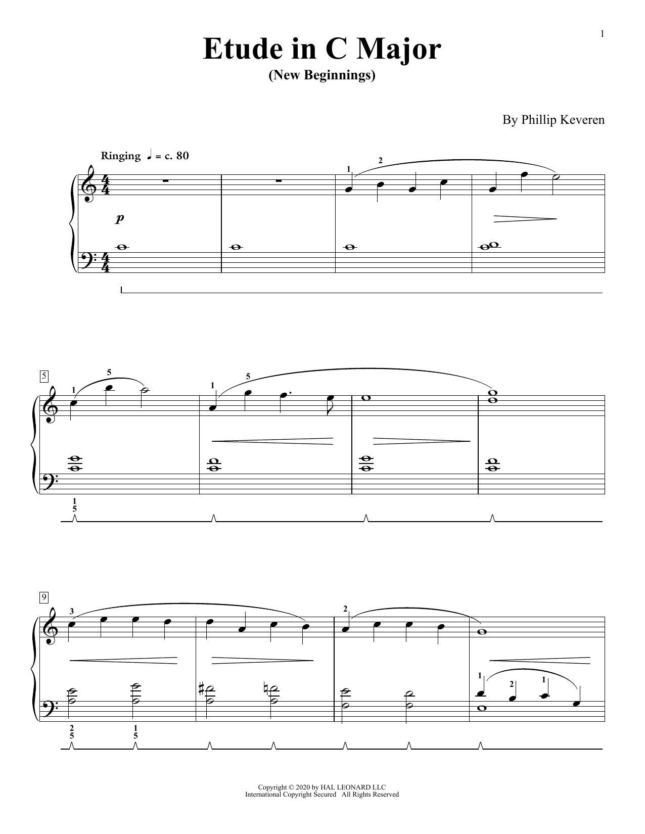 Phillip Keveren Etude In C Major (New Beginnings) Sheet Music Notes & Chords for Piano Solo - Download or Print PDF