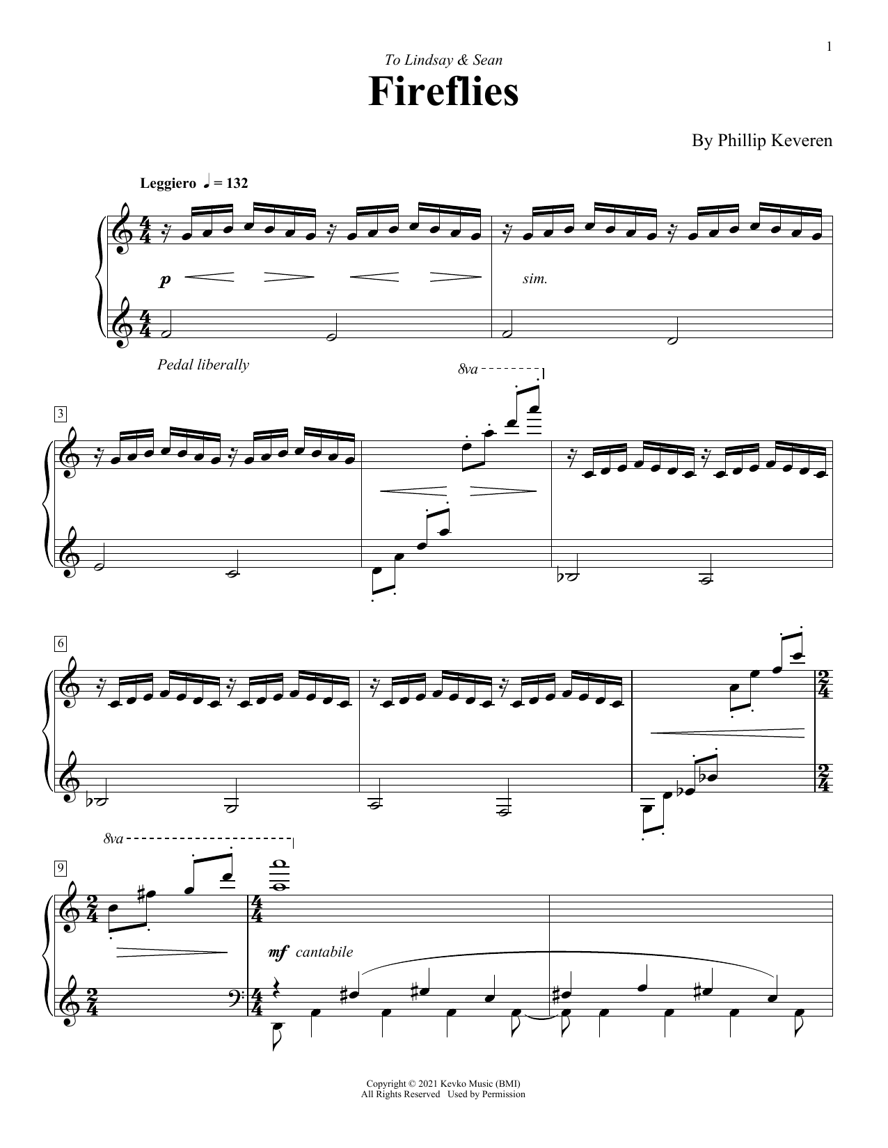 Phillip Keveren Fireflies Sheet Music Notes & Chords for Piano Solo - Download or Print PDF