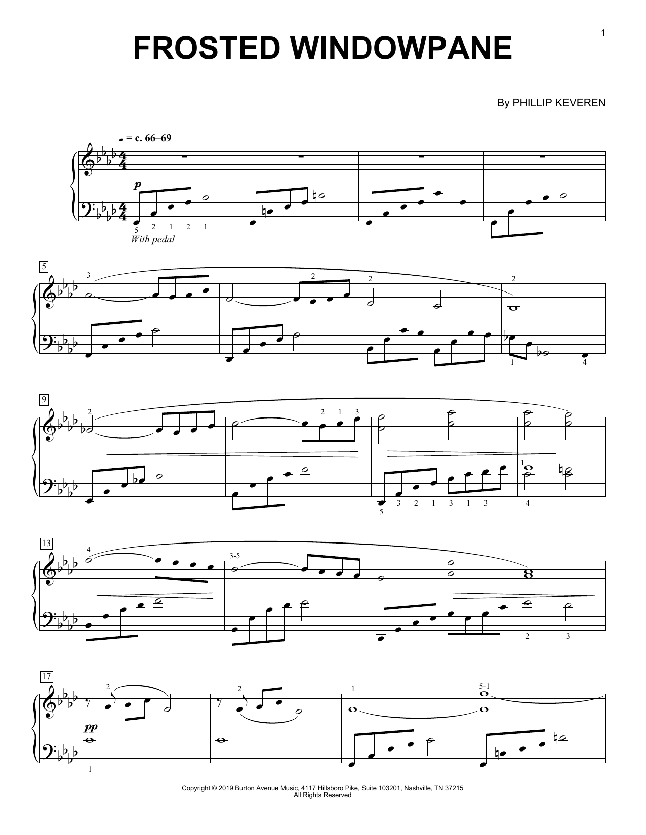 Phillip Keveren Frosted Windowpane Sheet Music Notes & Chords for Piano Solo - Download or Print PDF