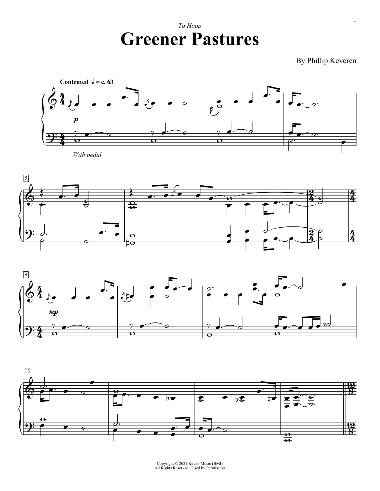Phillip Keveren Greener Pastures Sheet Music Notes & Chords for Piano Solo - Download or Print PDF