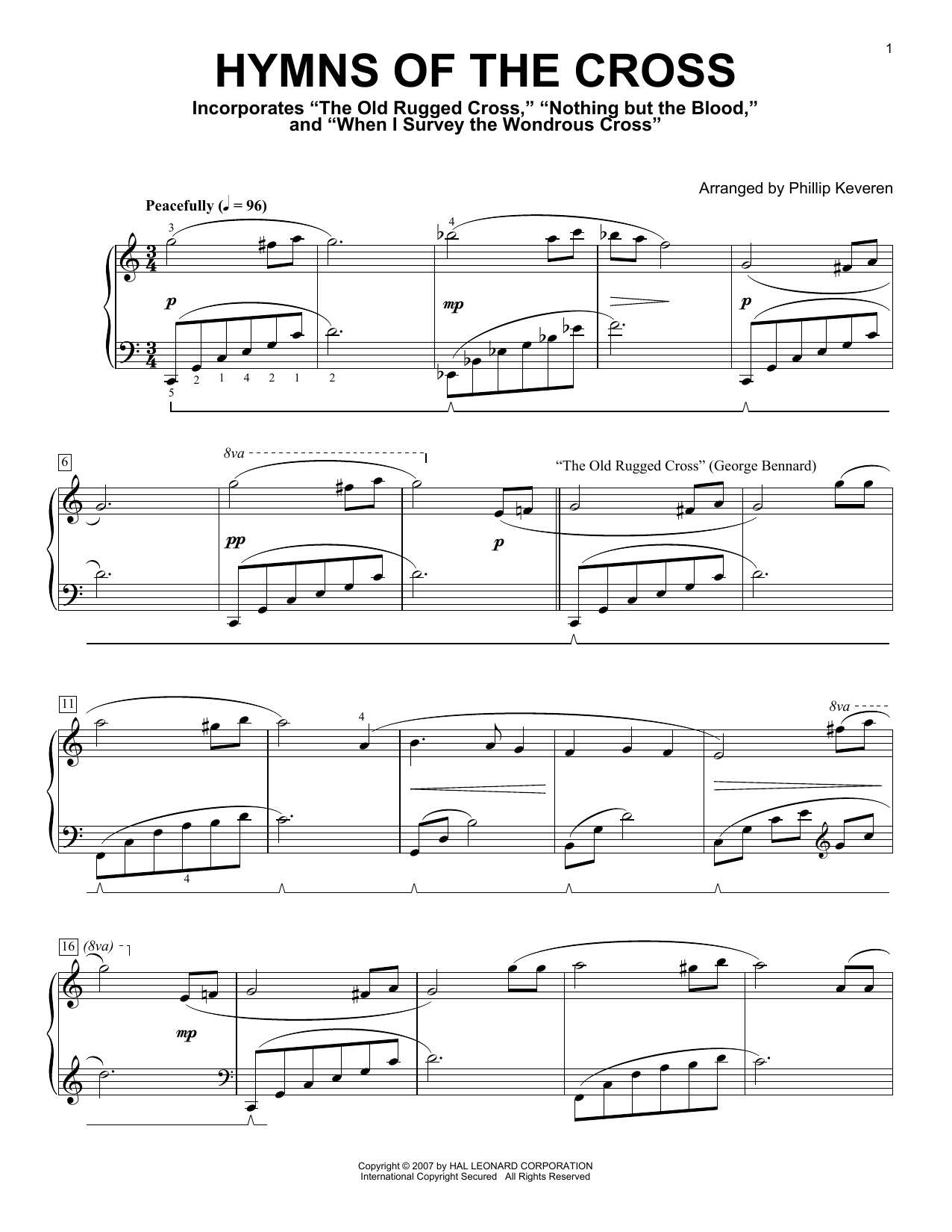 Phillip Keveren Hymns Of The Cross Sheet Music Notes & Chords for Piano Solo - Download or Print PDF
