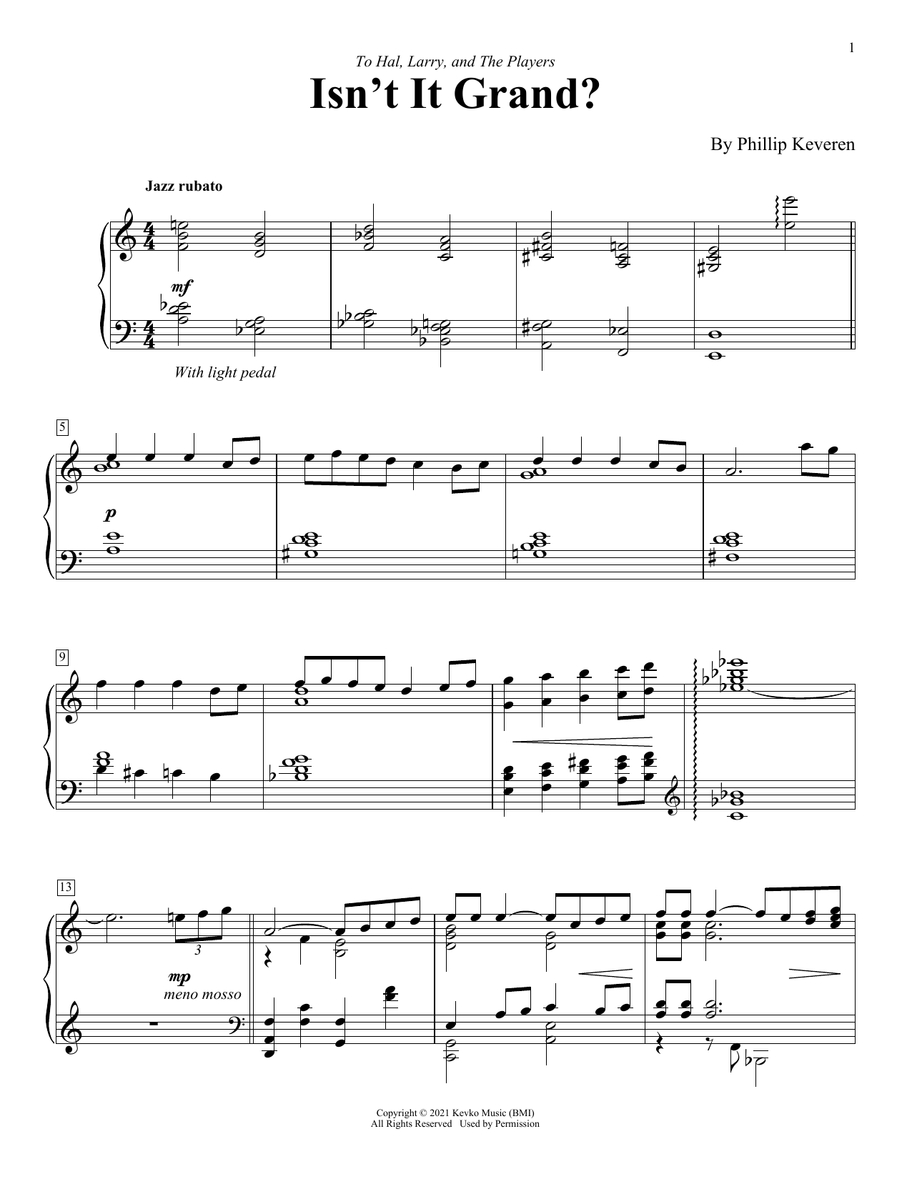 Phillip Keveren Isn't It Grand? Sheet Music Notes & Chords for Piano Solo - Download or Print PDF