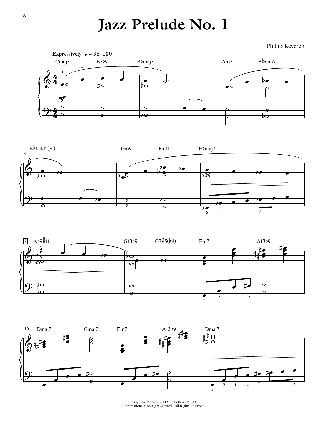 Phillip Keveren Jazz Prelude No. 1 Sheet Music Notes & Chords for Piano Solo - Download or Print PDF