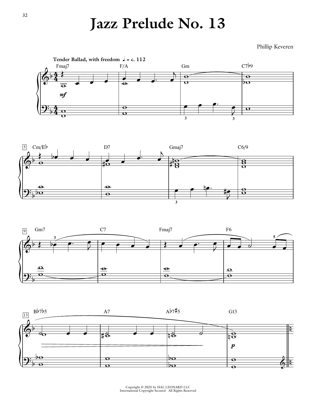 Phillip Keveren Jazz Prelude No. 13 Sheet Music Notes & Chords for Piano Solo - Download or Print PDF
