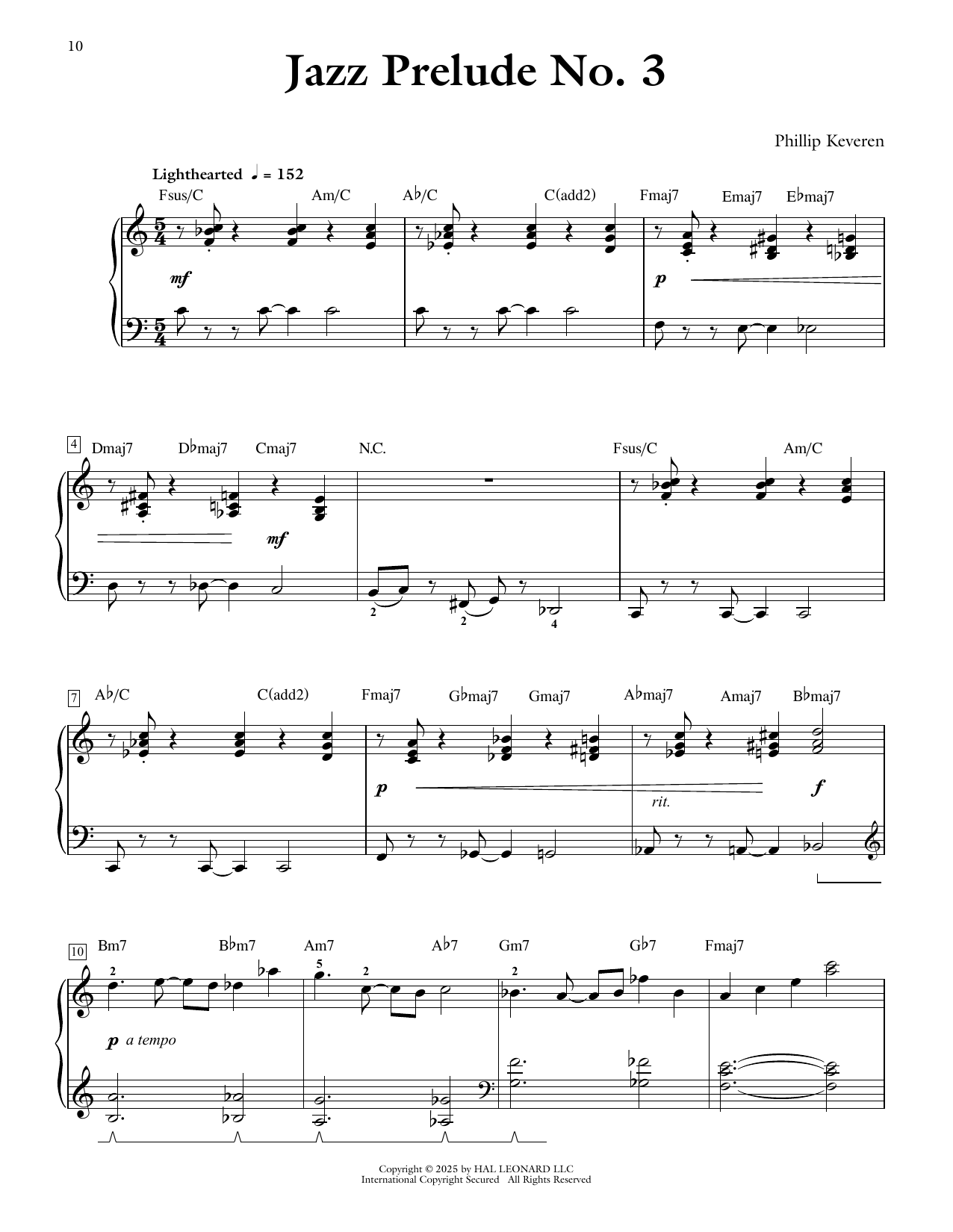 Phillip Keveren Jazz Prelude No. 3 Sheet Music Notes & Chords for Piano Solo - Download or Print PDF
