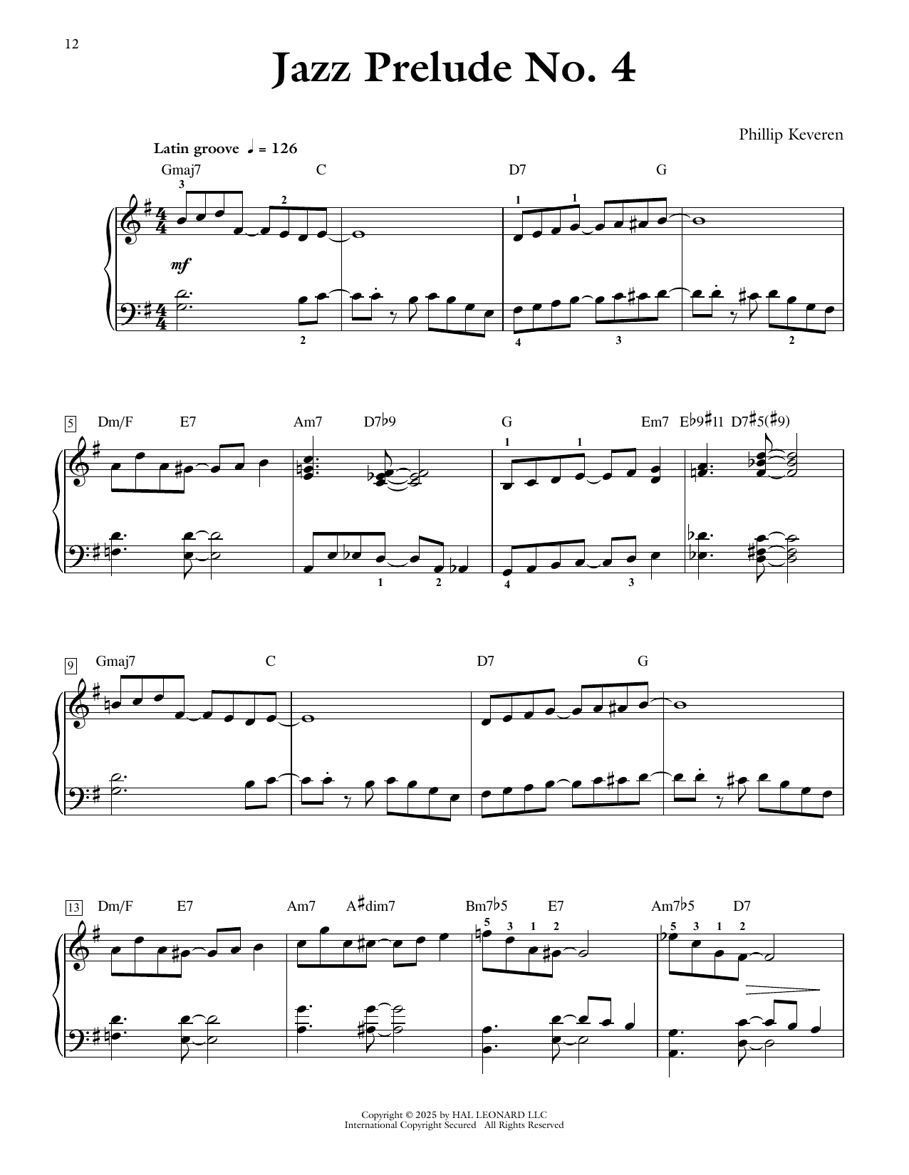 Phillip Keveren Jazz Prelude No. 4 Sheet Music Notes & Chords for Piano Solo - Download or Print PDF
