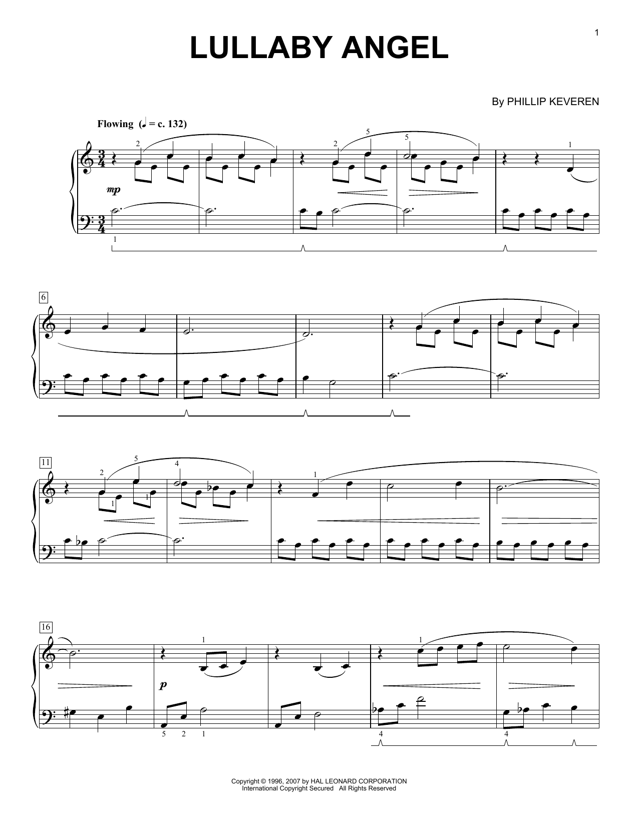 Phillip Keveren Lullaby Angel Sheet Music Notes & Chords for Piano Solo - Download or Print PDF
