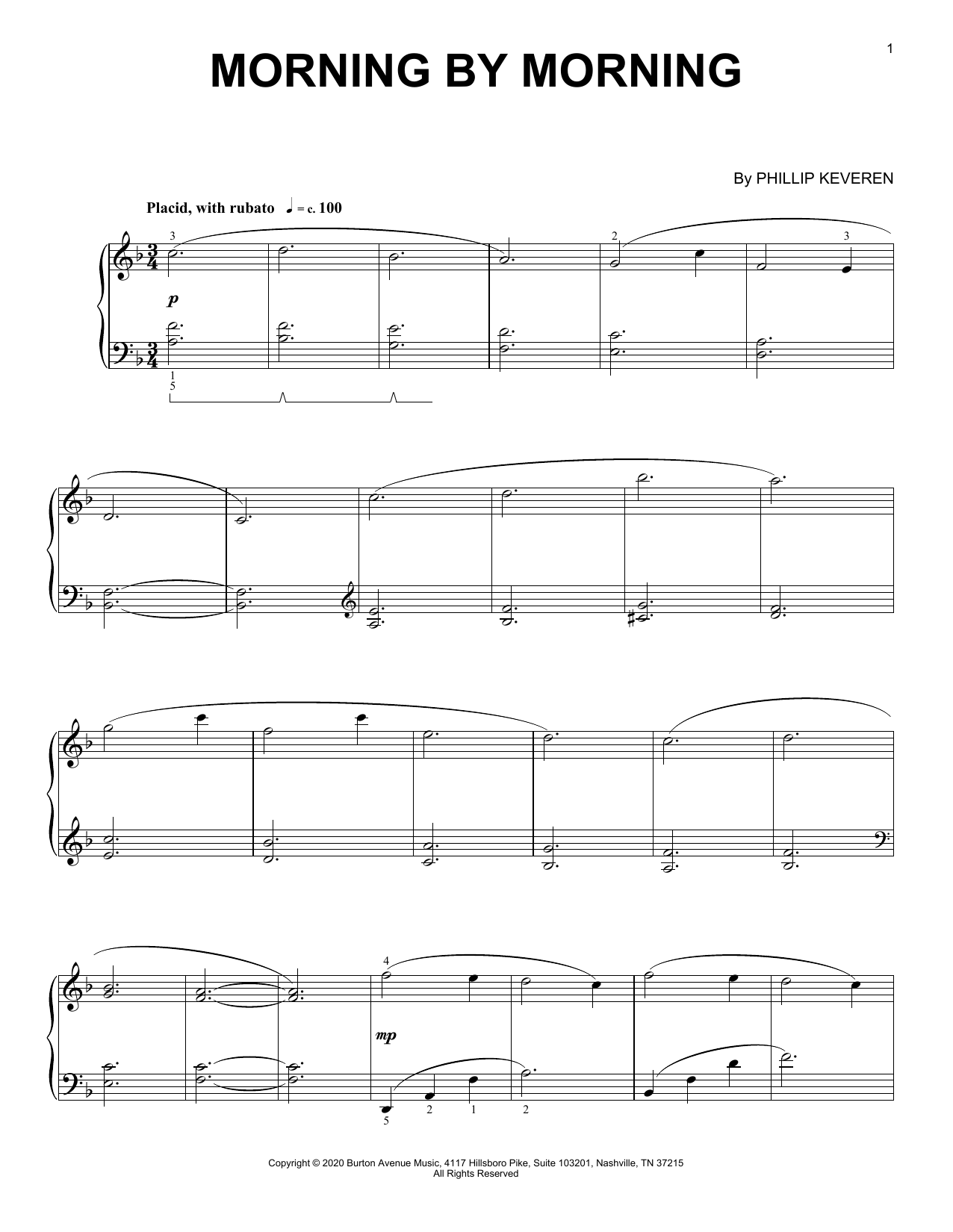 Phillip Keveren Morning By Morning Sheet Music Notes & Chords for Piano Solo - Download or Print PDF