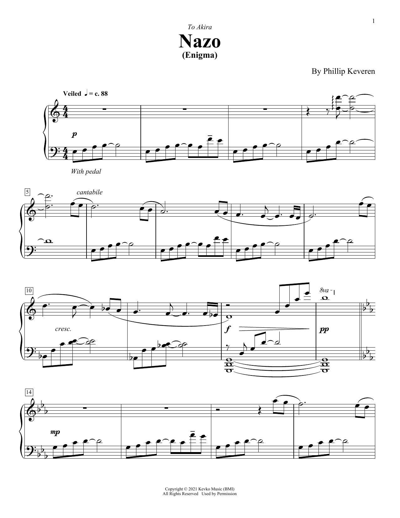Phillip Keveren Nazo (Enigma) Sheet Music Notes & Chords for Piano Solo - Download or Print PDF