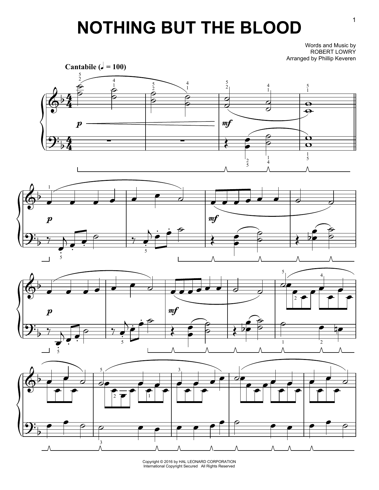 Phillip Keveren Nothing But The Blood [Classical version] (arr. Phillip Keveren) Sheet Music Notes & Chords for Easy Piano - Download or Print PDF