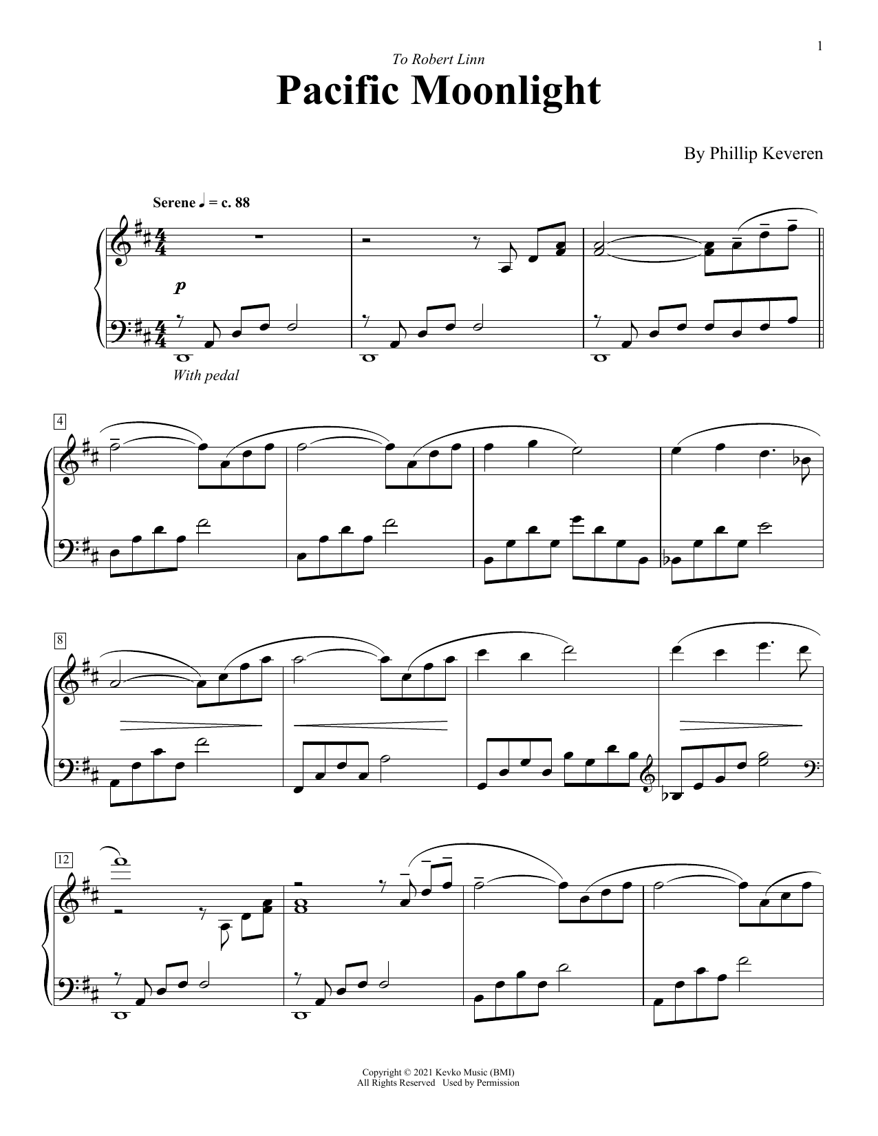 Phillip Keveren Pacific Moonlight Sheet Music Notes & Chords for Piano Solo - Download or Print PDF