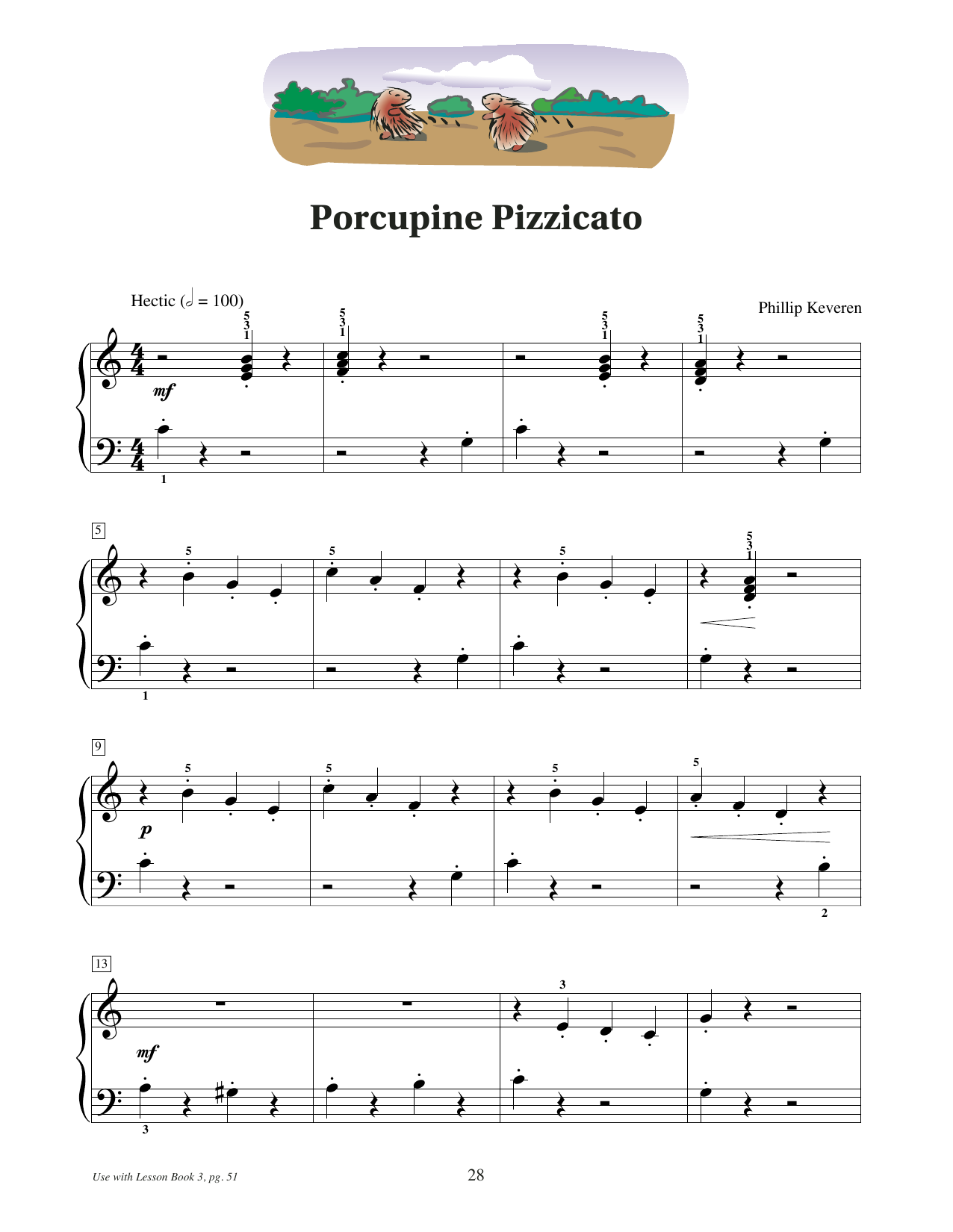 Phillip Keveren Porcupine Pizzicato Sheet Music Notes & Chords for Educational Piano - Download or Print PDF