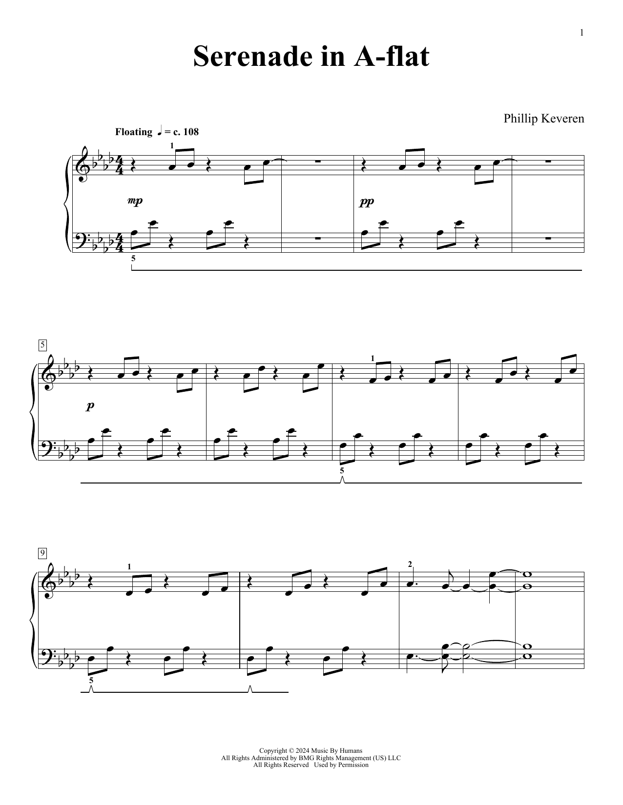 Phillip Keveren Serenade In A-flat (From The Very Beginning) Sheet Music Notes & Chords for Piano Solo - Download or Print PDF