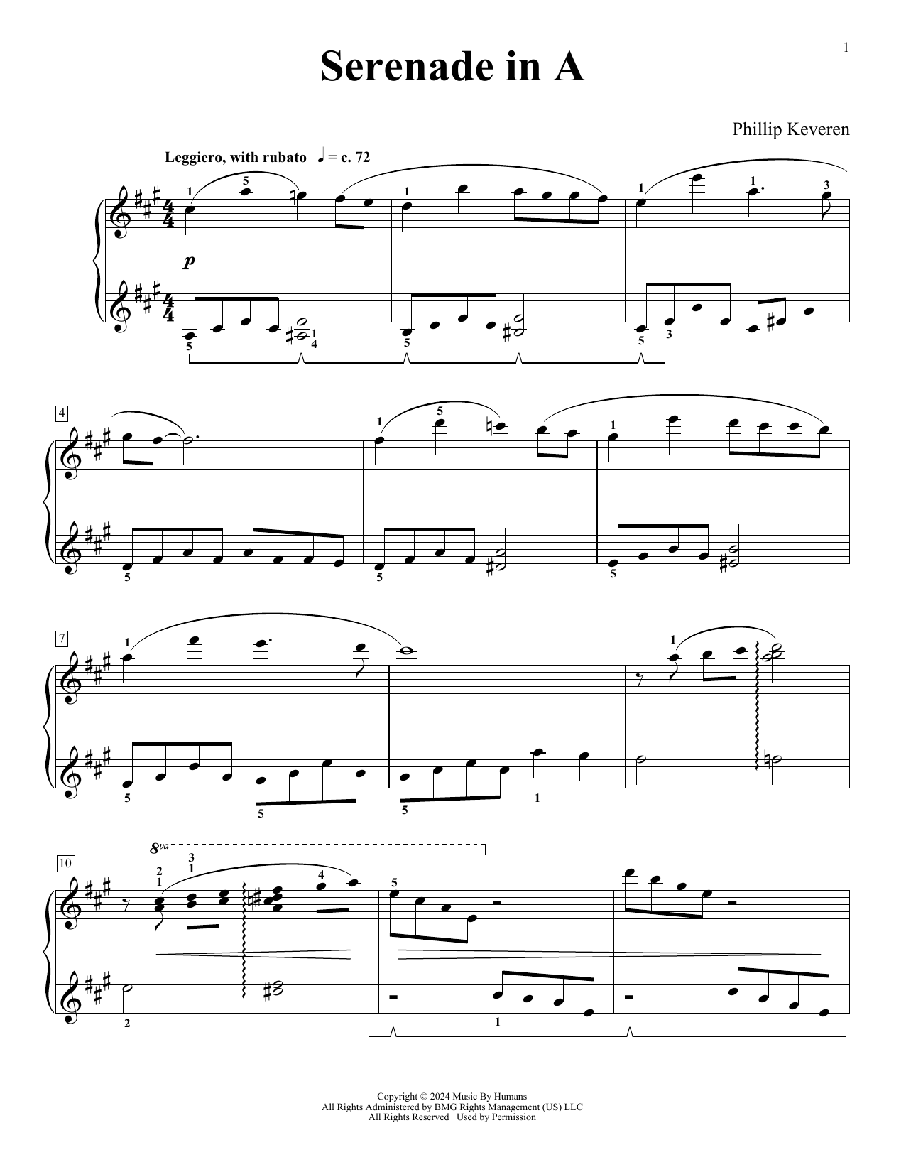 Phillip Keveren Serenade In A (The Greatest Gift Is You) Sheet Music Notes & Chords for Piano Solo - Download or Print PDF