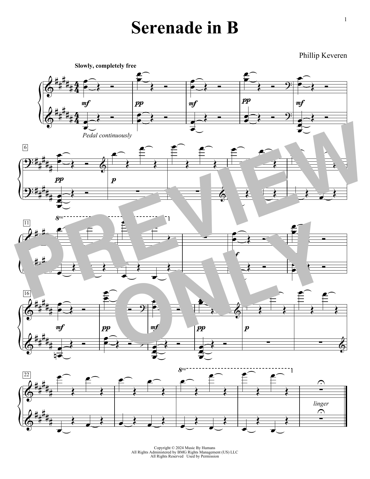 Phillip Keveren Serenade In B (The Day Is Done) Sheet Music Notes & Chords for Piano Solo - Download or Print PDF