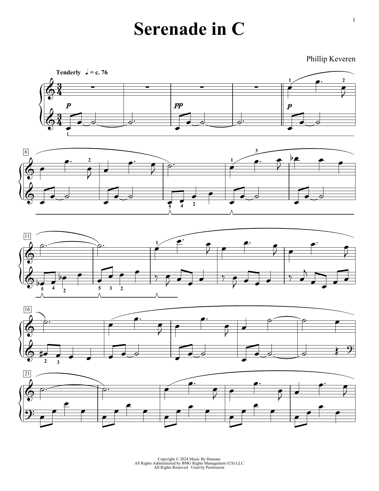 Phillip Keveren Serenade In C (My Beautiful Baby) Sheet Music Notes & Chords for Piano Solo - Download or Print PDF