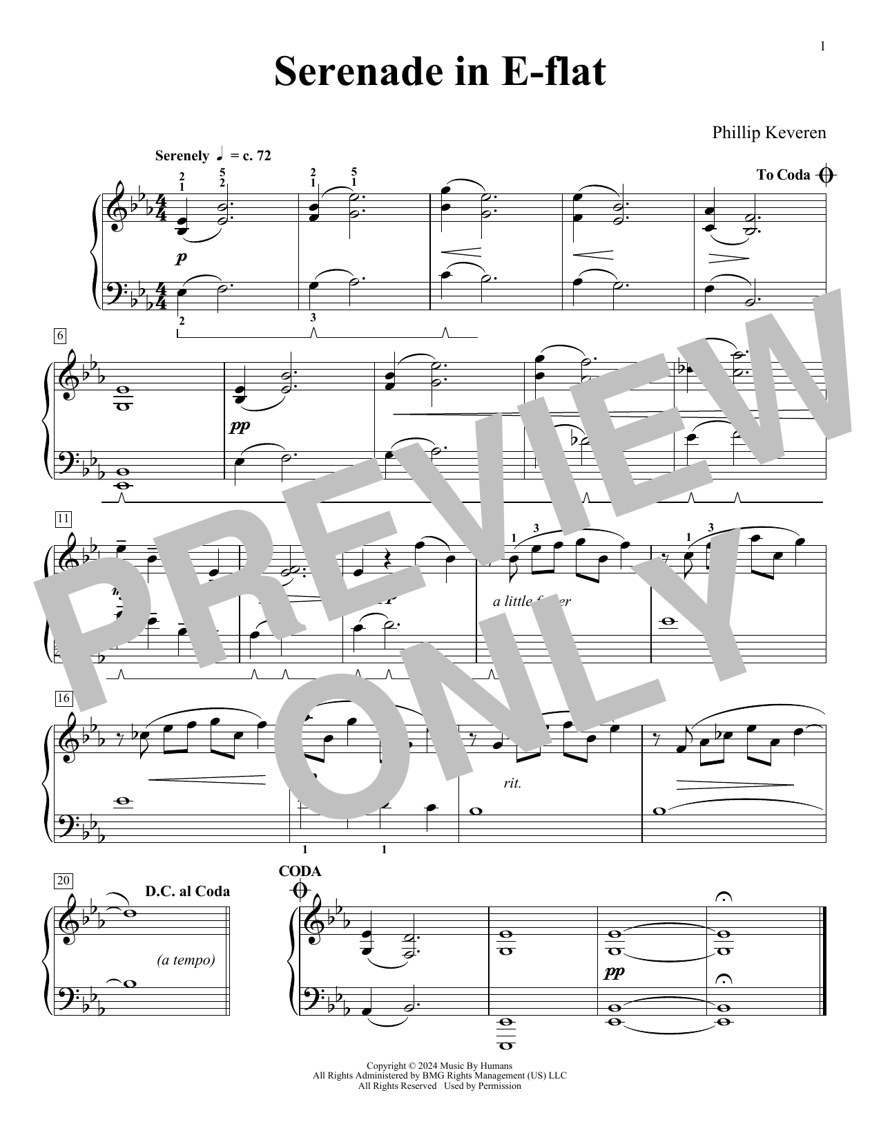 Phillip Keveren Serenade In E-flat (Close Your Sleepy Eyes) Sheet Music Notes & Chords for Piano Solo - Download or Print PDF