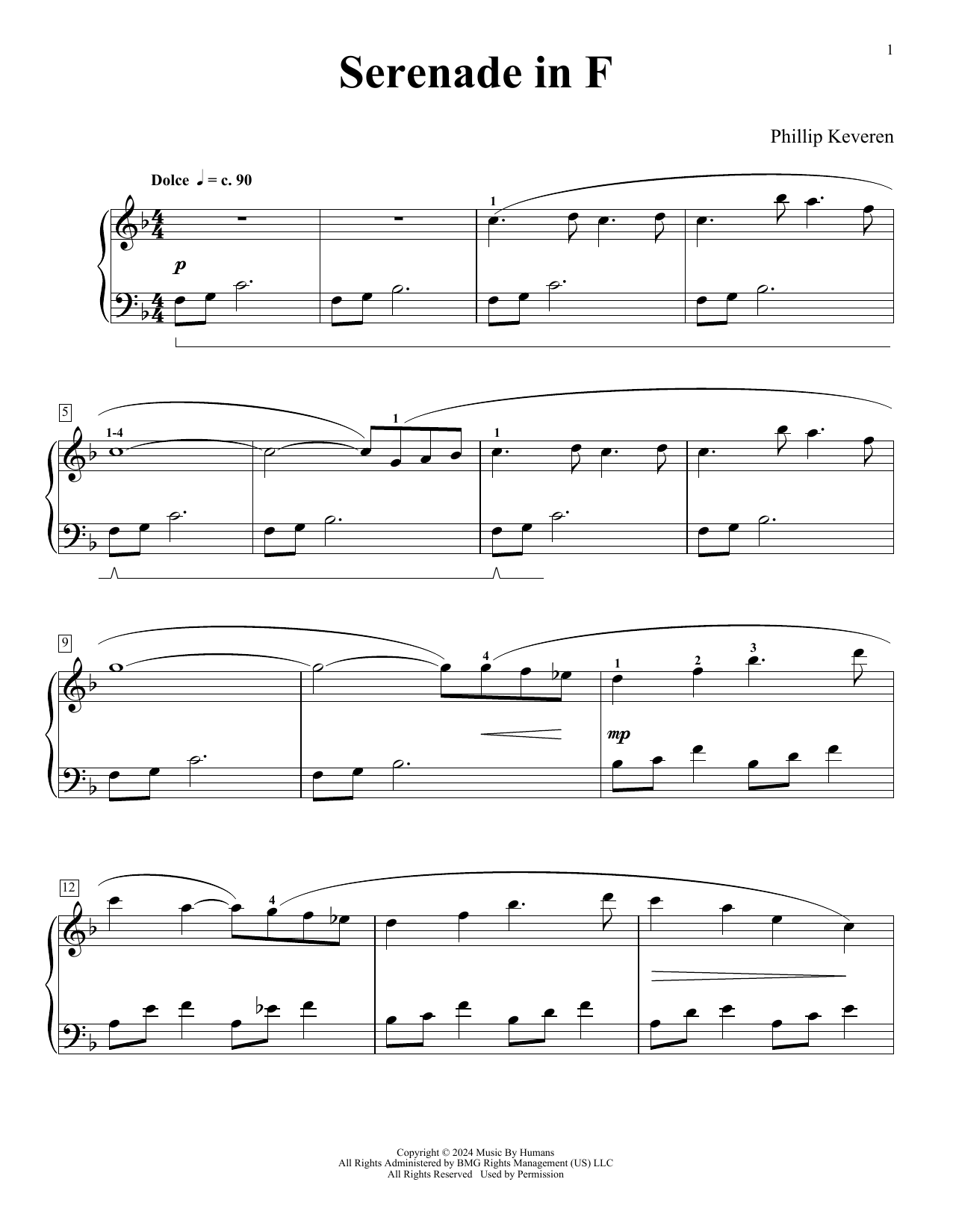 Phillip Keveren Serenade In F (Snug As A Bug) Sheet Music Notes & Chords for Piano Solo - Download or Print PDF