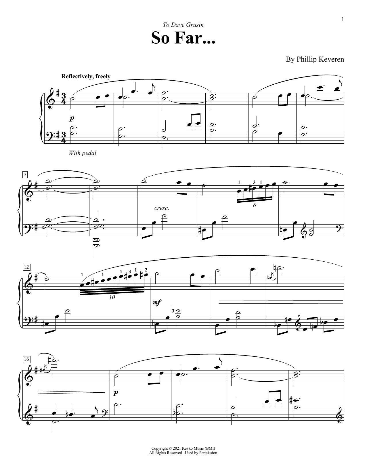 Phillip Keveren So Far... Sheet Music Notes & Chords for Piano Solo - Download or Print PDF