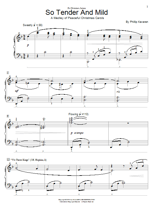 Phillip Keveren So Tender And Mild - A Christmas Medley Sheet Music Notes & Chords for Educational Piano - Download or Print PDF