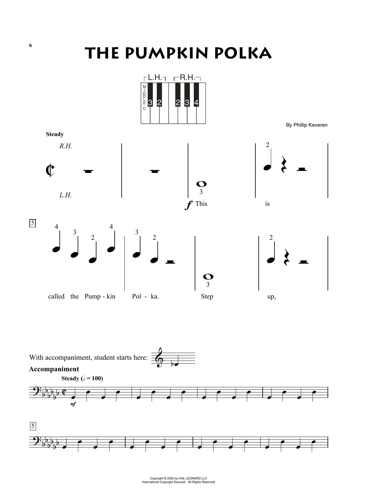 Phillip Keveren The Pumpkin Polka Sheet Music Notes & Chords for Big Note Piano - Download or Print PDF