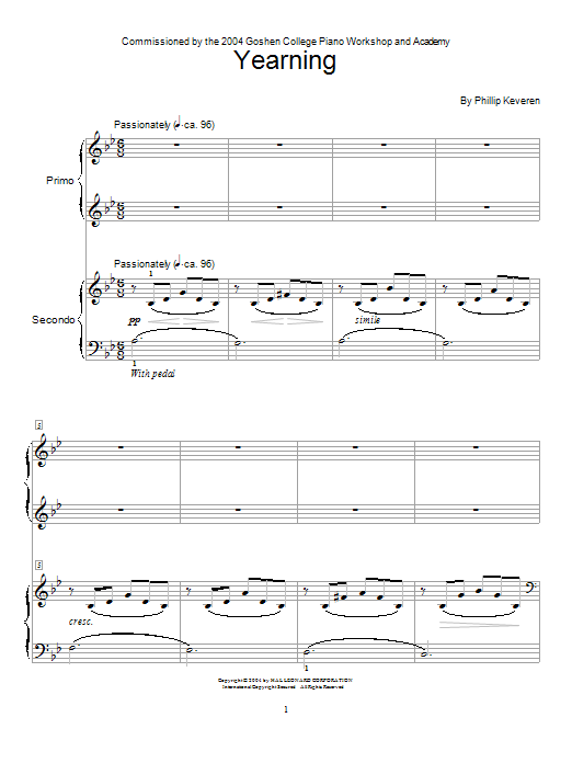 Phillip Keveren Yearning Sheet Music Notes & Chords for Educational Piano - Download or Print PDF