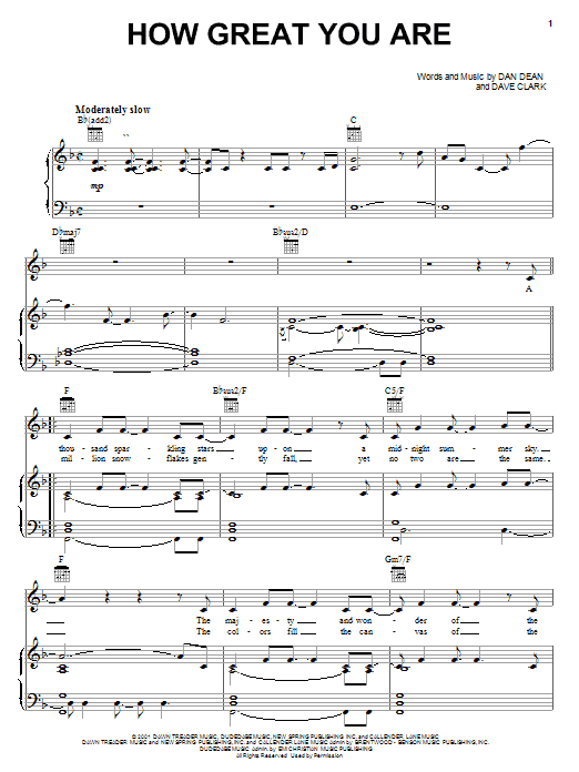 Phillips, Craig & Dean How Great You Are Sheet Music Notes & Chords for Piano, Vocal & Guitar (Right-Hand Melody) - Download or Print PDF Phillips, Craig & Dean How Great You Are Sheet Music Notes & Chords for Piano, Vocal & Guitar (Right-Hand Melody) - Download or Print PDF