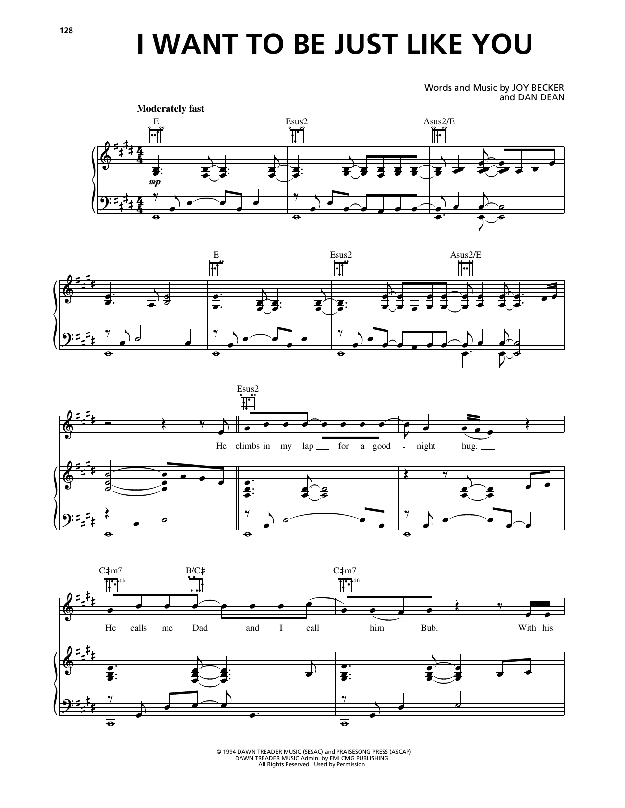 Phillips, Craig & Dean I Want To Be Just Like You Sheet Music Notes & Chords for Piano, Vocal & Guitar Chords (Right-Hand Melody) - Download or Print PDF