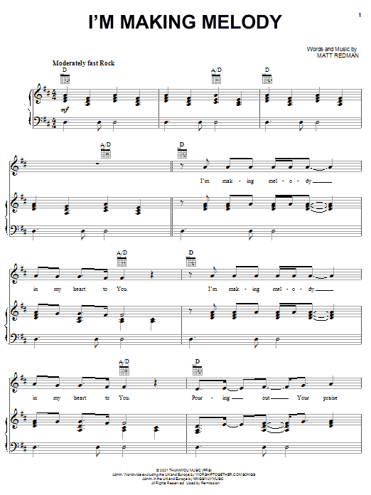 Phillips, Craig & Dean I'm Making Melody Sheet Music Notes & Chords for Piano, Vocal & Guitar (Right-Hand Melody) - Download or Print PDF