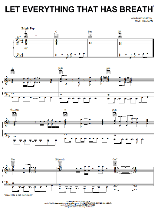 Phillips, Craig & Dean Let Everything That Has Breath Sheet Music Notes & Chords for Piano, Vocal & Guitar (Right-Hand Melody) - Download or Print PDF Phillips, Craig & Dean Let Everything That Has Breath Sheet Music Notes & Chords for Piano, Vocal & Guitar (Right-Hand Melody) - Download or Print PDF
