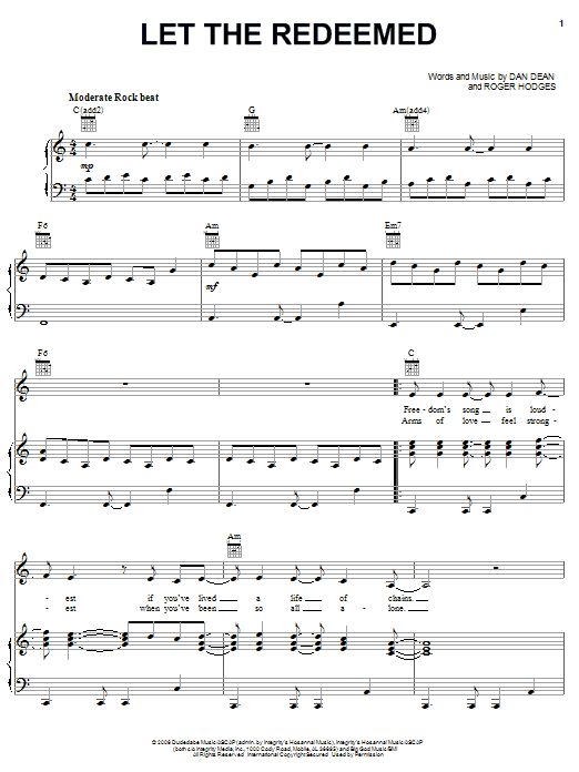 Phillips, Craig & Dean Let The Redeemed Sheet Music Notes & Chords for Piano, Vocal & Guitar (Right-Hand Melody) - Download or Print PDF