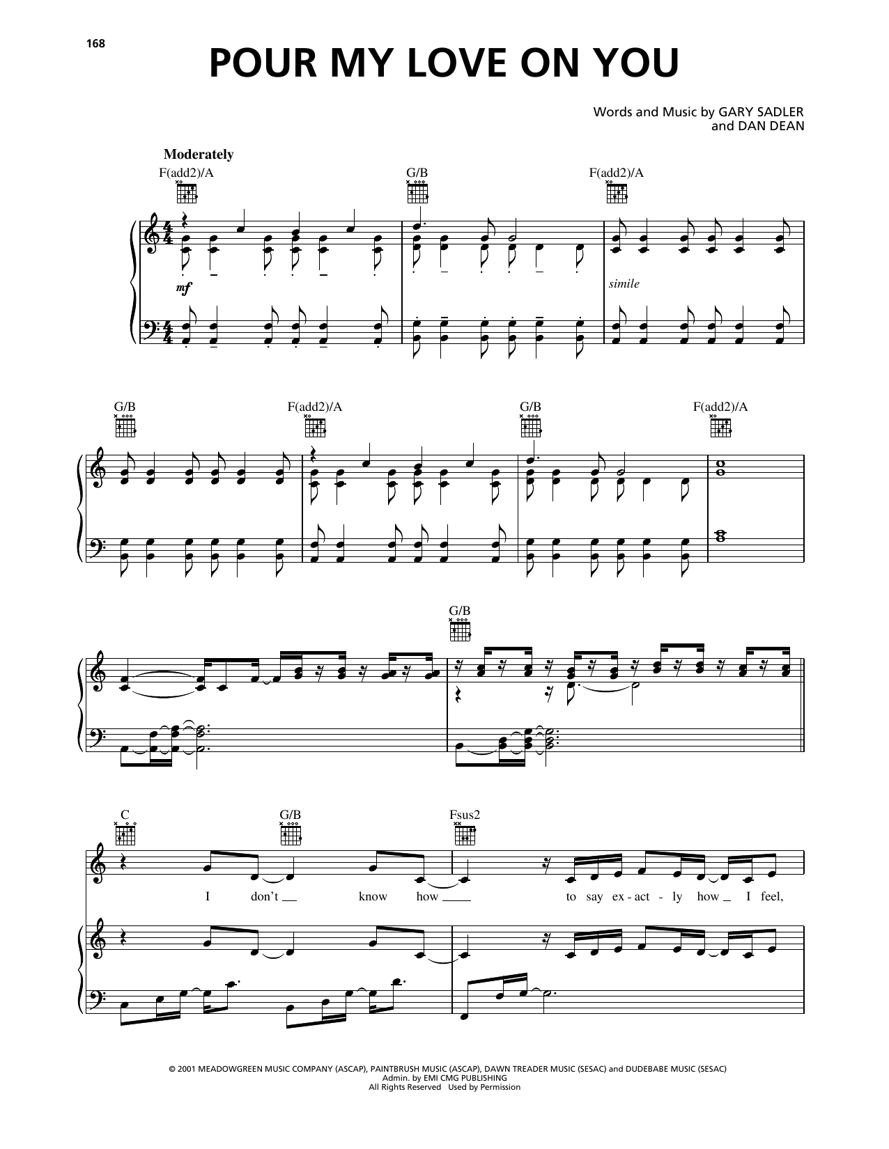 Phillips, Craig & Dean Pour My Love On You Sheet Music Notes & Chords for Piano, Vocal & Guitar Chords (Right-Hand Melody) - Download or Print PDF