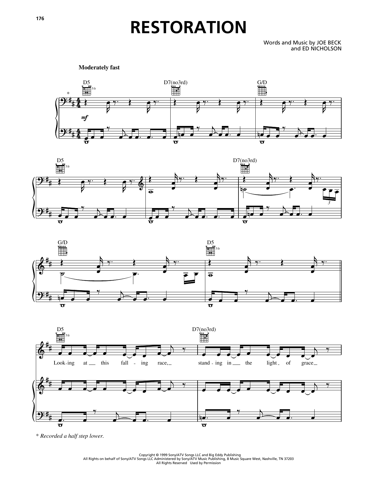 Phillips, Craig & Dean Restoration Sheet Music Notes & Chords for Piano, Vocal & Guitar Chords (Right-Hand Melody) - Download or Print PDF