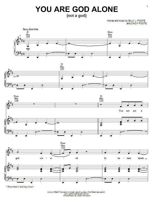 Phillips, Craig & Dean You Are God Alone (Not A God) Sheet Music Notes & Chords for Easy Guitar - Download or Print PDF
