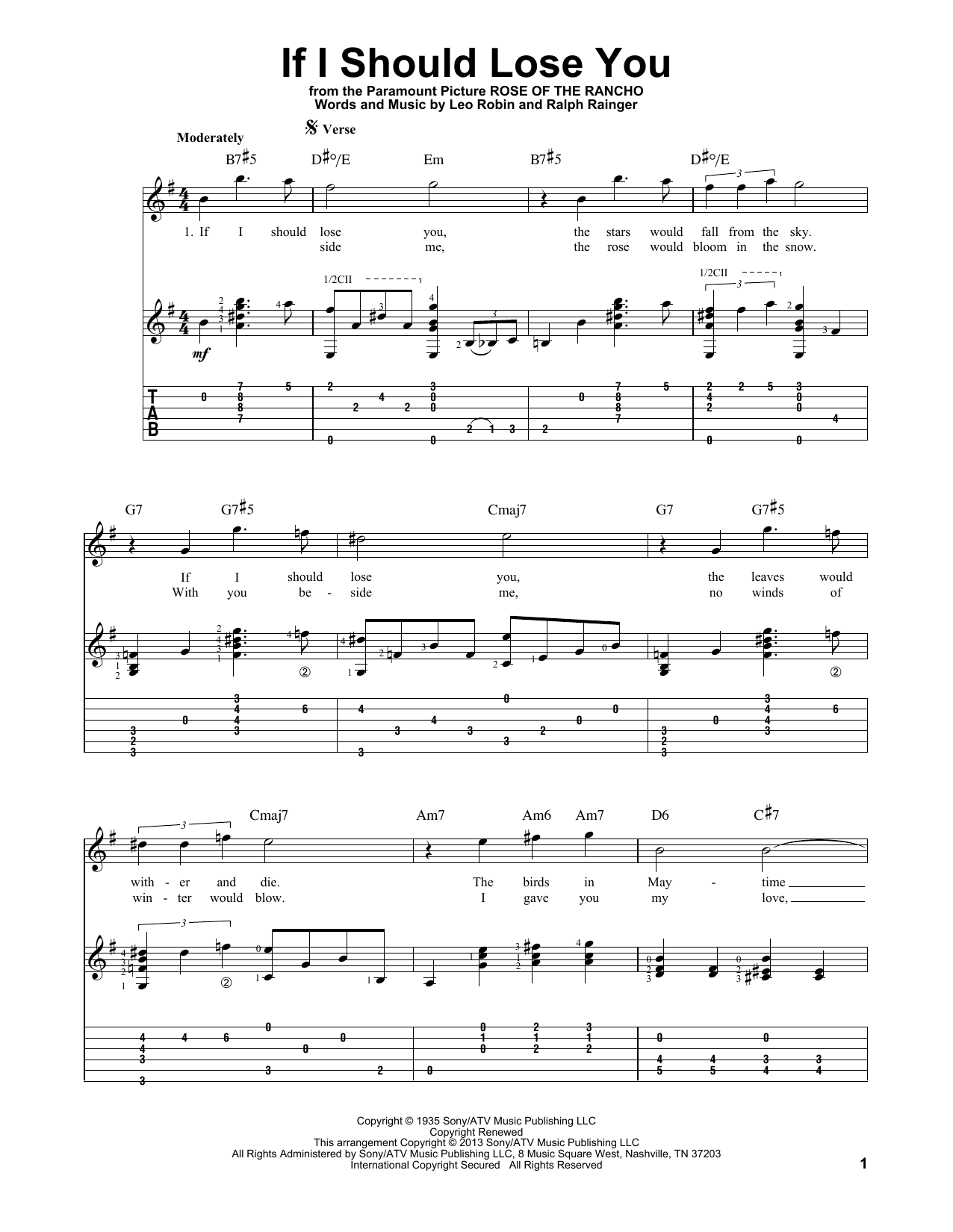 Phineas Newborn If I Should Lose You Sheet Music Notes & Chords for Guitar Tab - Download or Print PDF