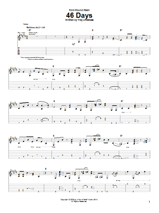 Phish 46 Days Sheet Music Notes & Chords for Guitar Tab - Download or Print PDF Phish 46 Days Sheet Music Notes & Chords for Guitar Tab - Download or Print PDF