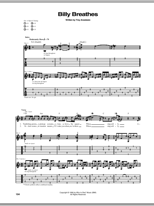 Phish Billy Breathes Sheet Music Notes & Chords for Guitar Tab - Download or Print PDF Phish Billy Breathes Sheet Music Notes & Chords for Guitar Tab - Download or Print PDF