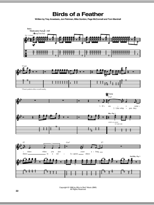 Phish Birds Of A Feather Sheet Music Notes & Chords for Guitar Tab - Download or Print PDF Phish Birds Of A Feather Sheet Music Notes & Chords for Guitar Tab - Download or Print PDF