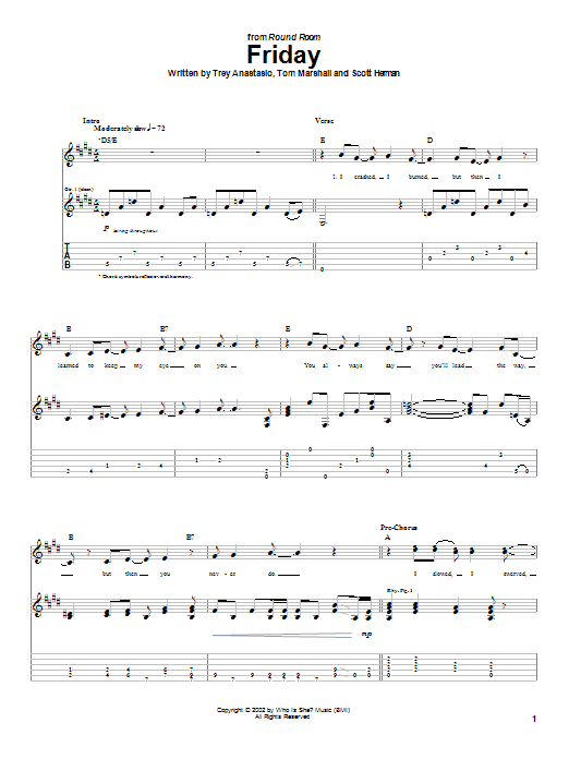 Phish Friday Sheet Music Notes & Chords for Guitar Tab - Download or Print PDF