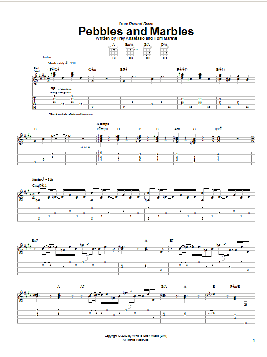 Phish Pebbles And Marbles Sheet Music Notes & Chords for Guitar Tab - Download or Print PDF Phish Pebbles And Marbles Sheet Music Notes & Chords for Guitar Tab - Download or Print PDF