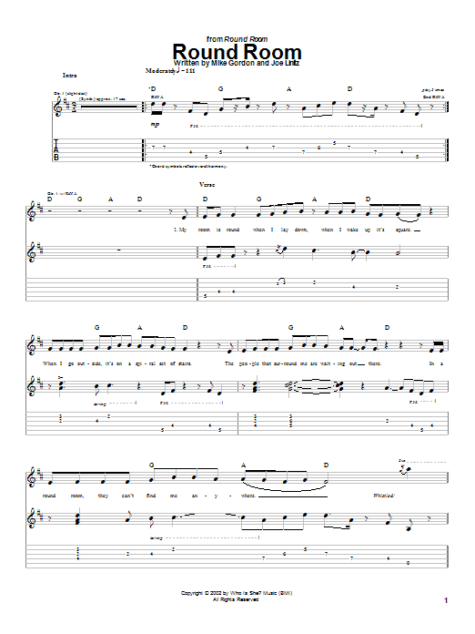 Phish Round Room Sheet Music Notes & Chords for Guitar Tab - Download or Print PDF