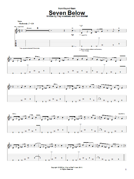 Phish Seven Below Sheet Music Notes & Chords for Guitar Tab - Download or Print PDF