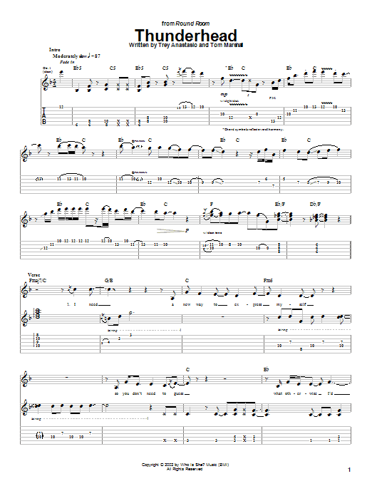 Phish Thunderhead Sheet Music Notes & Chords for Guitar Tab - Download or Print PDF Phish Thunderhead Sheet Music Notes & Chords for Guitar Tab - Download or Print PDF