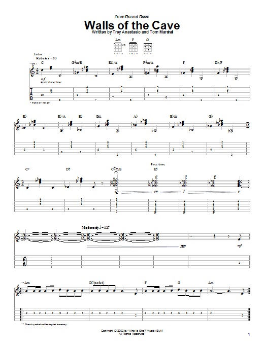 Phish Walls Of The Cave Sheet Music Notes & Chords for Guitar Tab - Download or Print PDF Phish Walls Of The Cave Sheet Music Notes & Chords for Guitar Tab - Download or Print PDF