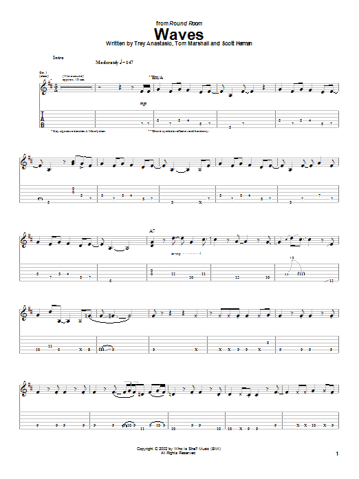 Phish Waves Sheet Music Notes & Chords for Guitar Tab - Download or Print PDF
