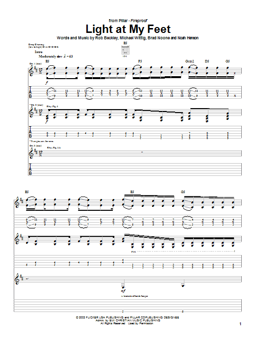 Pillar Light At My Feet Sheet Music Notes & Chords for Guitar Tab - Download or Print PDF