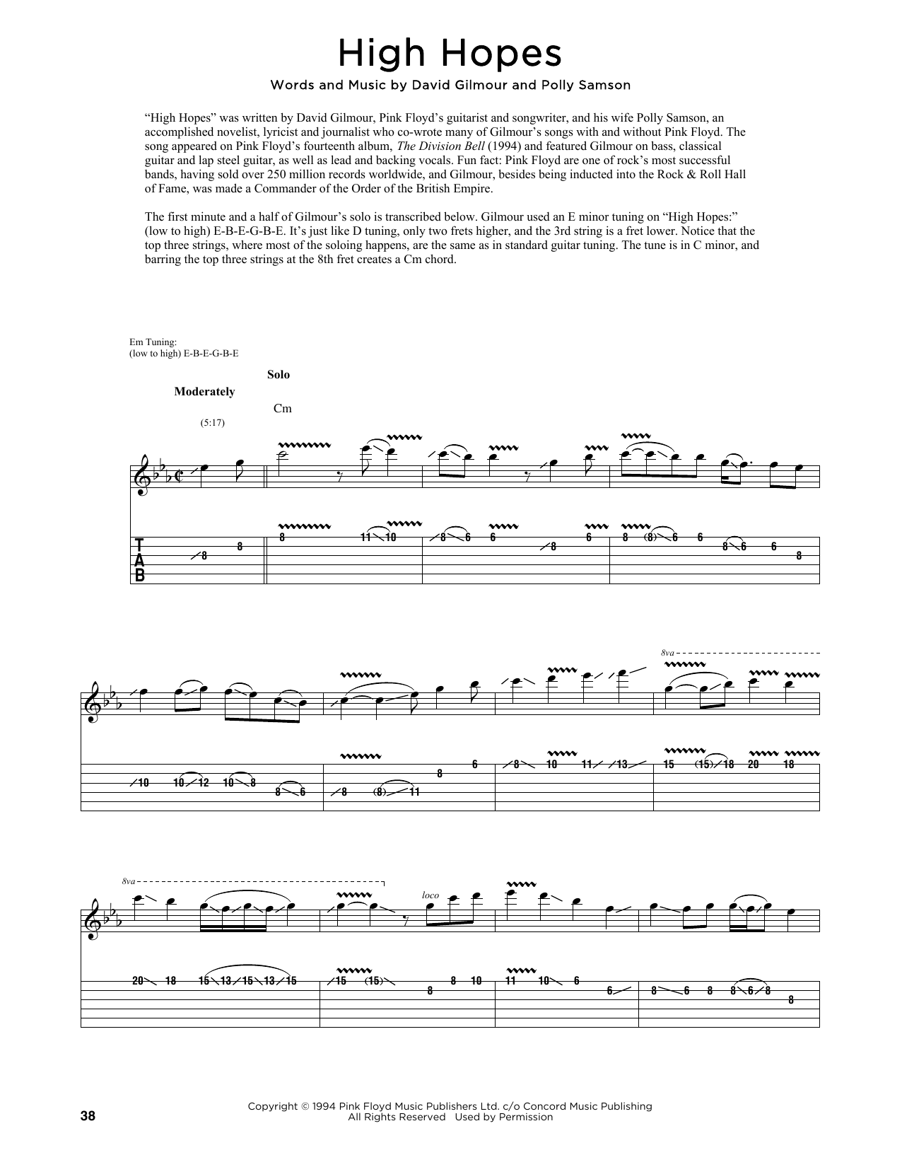 Pink Floyd High Hopes (arr. Fred Sokolow) Sheet Music Notes & Chords for Guitar Tab - Download or Print PDF