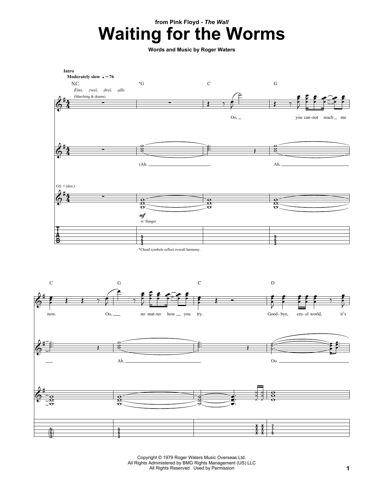 Pink Floyd Waiting For The Worms Sheet Music Notes & Chords for Guitar Tab - Download or Print PDF