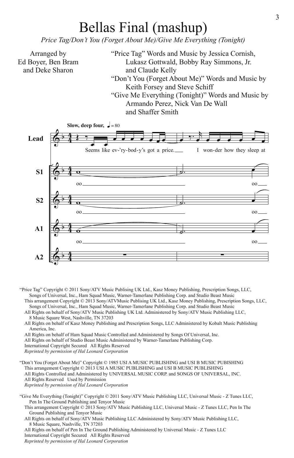 Pitch Perfect (Movie) Bellas Finals (Mashup) (from Pitch Perfect)(arr. Deke Sharon) Sheet Music Notes & Chords for SSAA A Cappella - Download or Print PDF