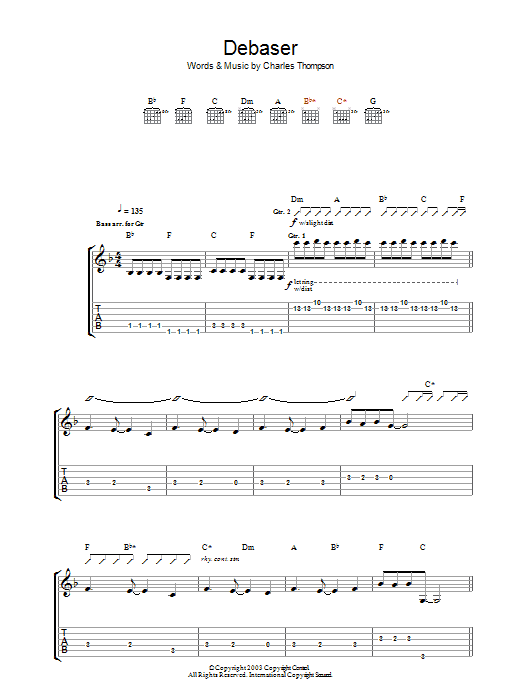 Pixies Debaser Sheet Music Notes & Chords for Piano, Vocal & Guitar (Right-Hand Melody) - Download or Print PDF